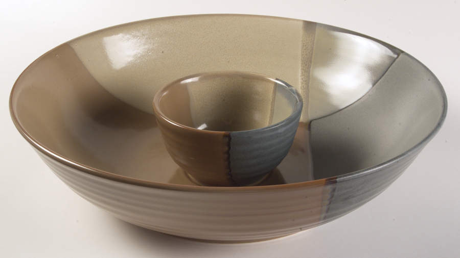 Gold Dust Green (2 Piece) Chip & Dip Set by Sango-1