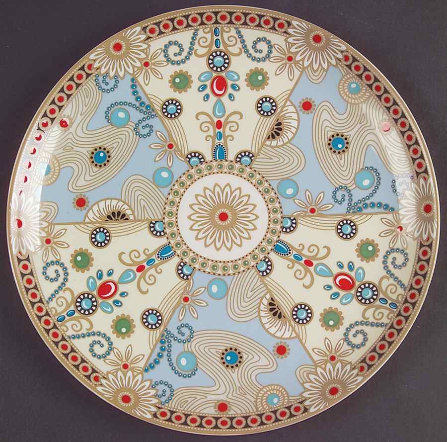 Jewel Turquoise & Pearls Coupe Plate by Spode-1