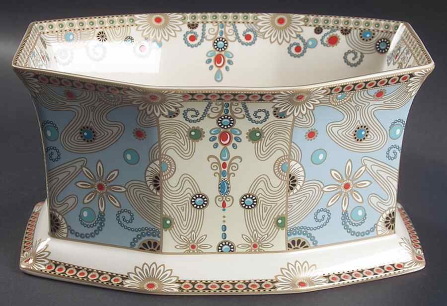 Jewel Turquoise & Pearls Double Planter by Spode-1