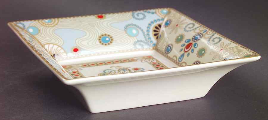 Jewel Turquoise & Pearls 6" Square Tray by Spode-1