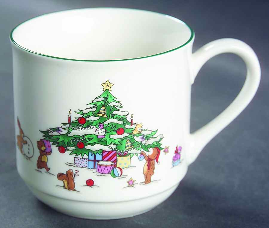 Whimsical Christmas (Smooth, Green Trim) Flat Cup by Salem-1