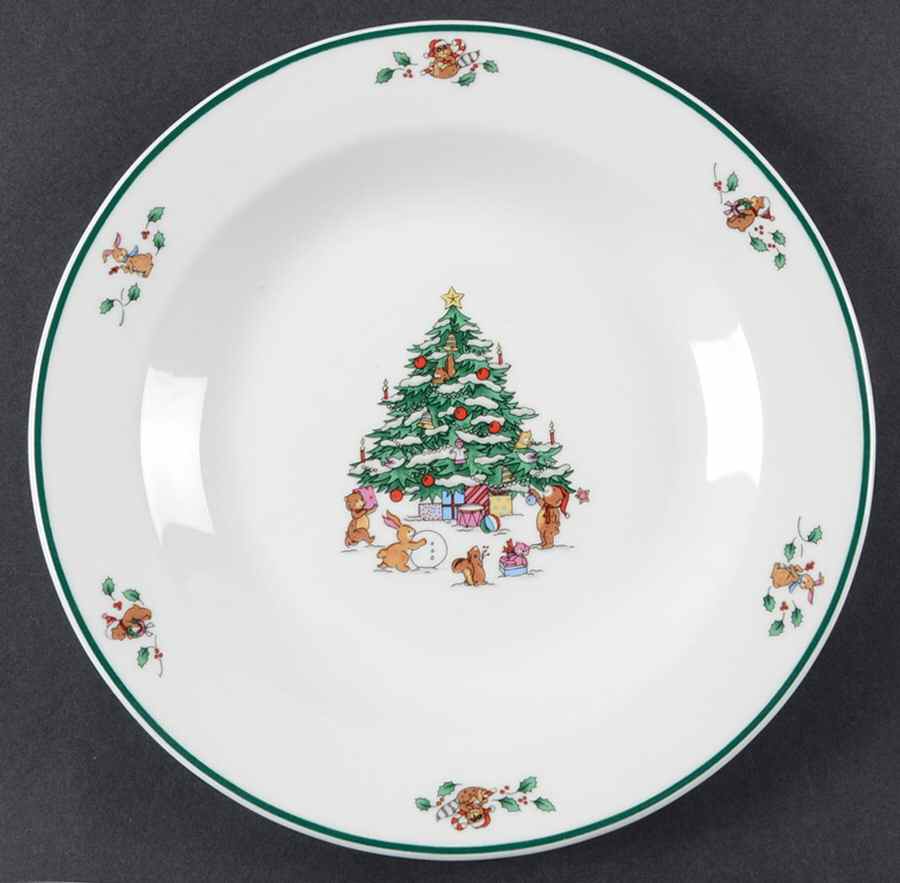 Whimsical Christmas (Smooth, Green Trim) Salad Plate by Salem-1