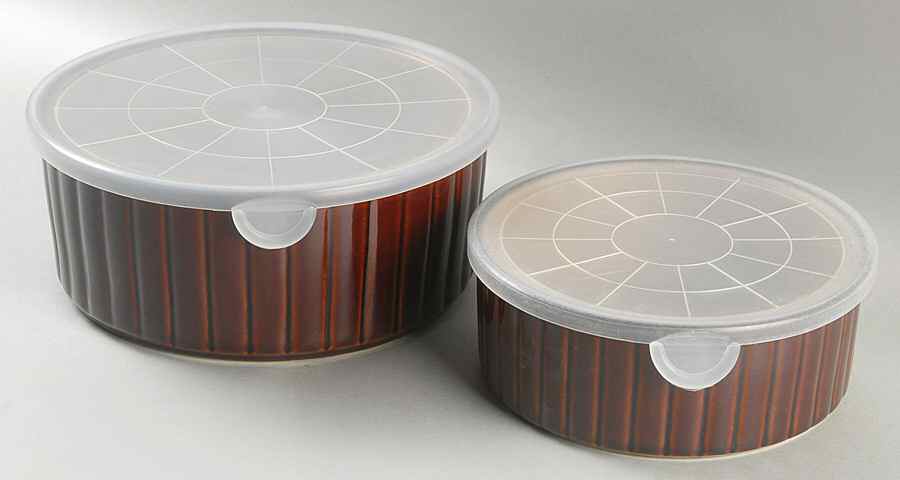 Eclipse Brown (Set of 2) Ceramic Storage Bowls by Sango-1