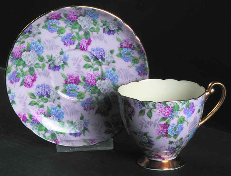Summer Glory (Ripon) Footed Cup & Saucer Set by Shelley-1