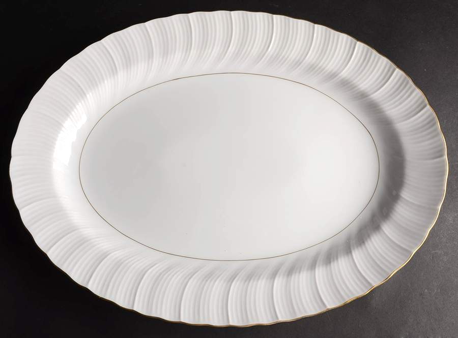 Golden Swirl 16" Oval Serving Platter by Seyei Toki Co-1