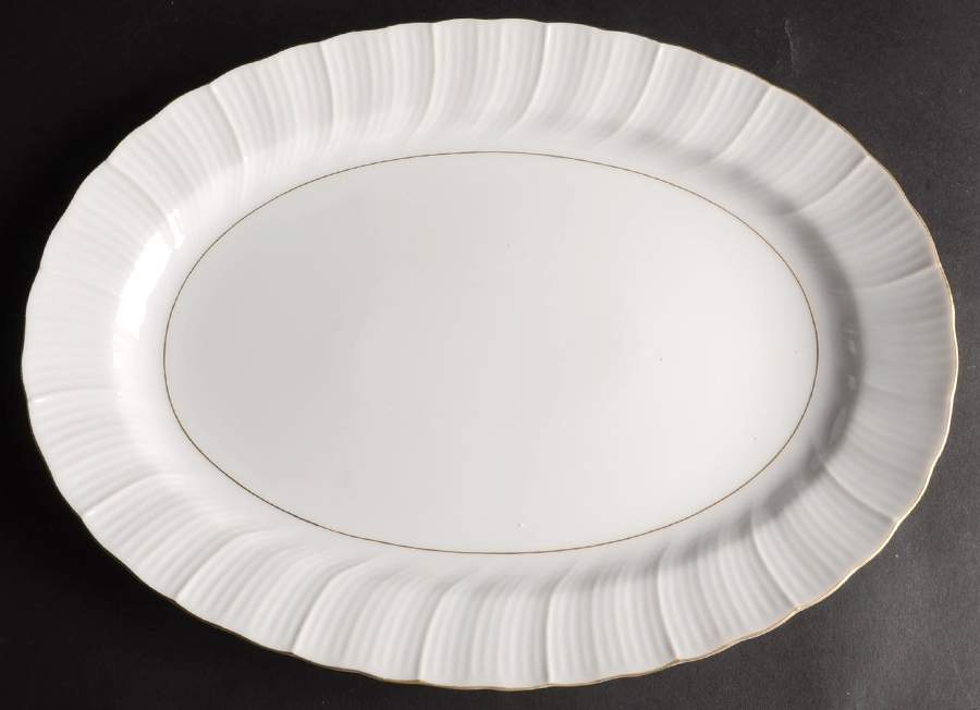 Golden Swirl 12" Oval Serving Platter by Seyei Toki Co-1