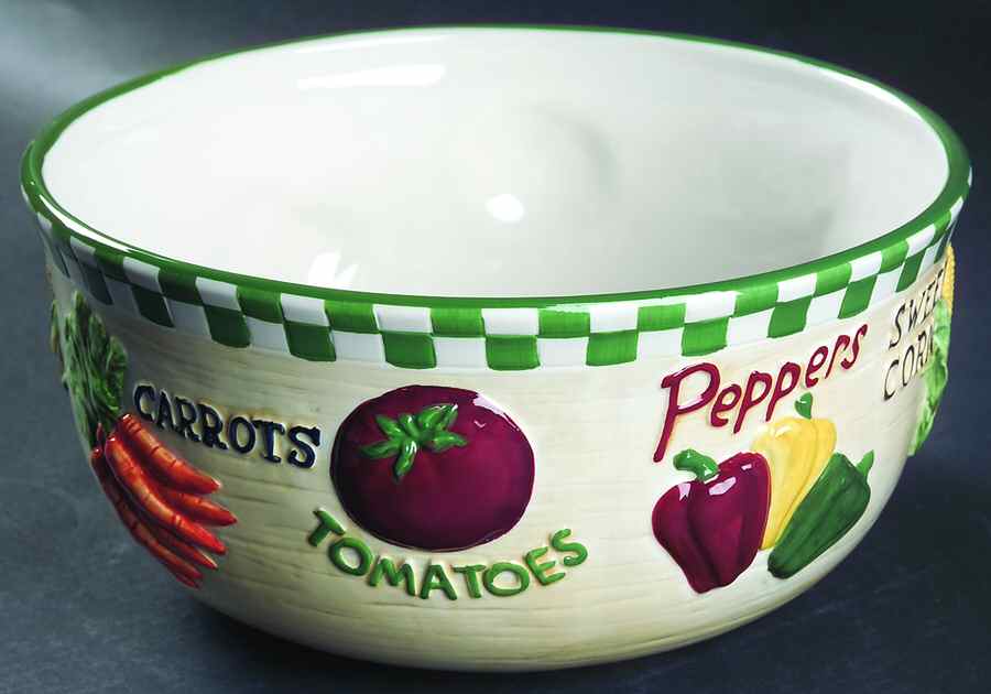 Farmstand Vegetables 10" Large Salad Serving Bowl by Sakura-1