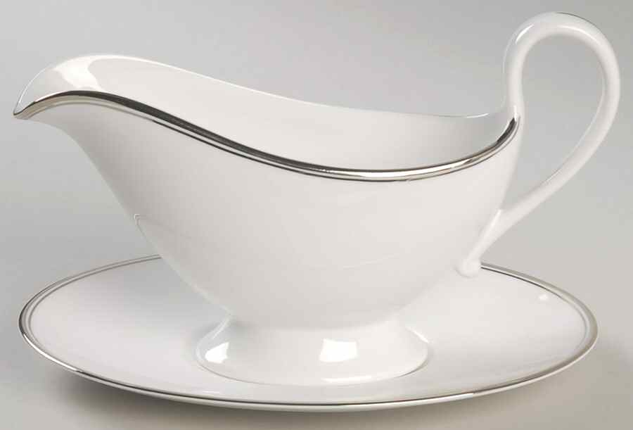 Eternity Platinum Gravy Boat & Underplate by Spode-1