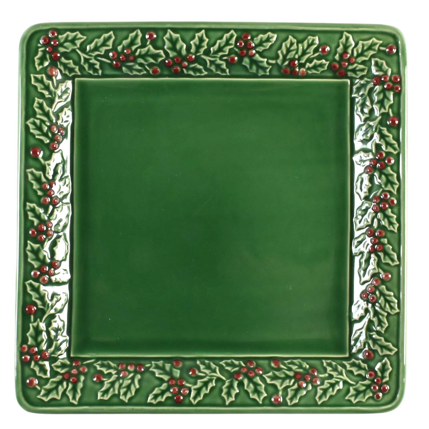 Holly & Berries 12" Square Serving Platter by Sonoma Home-1