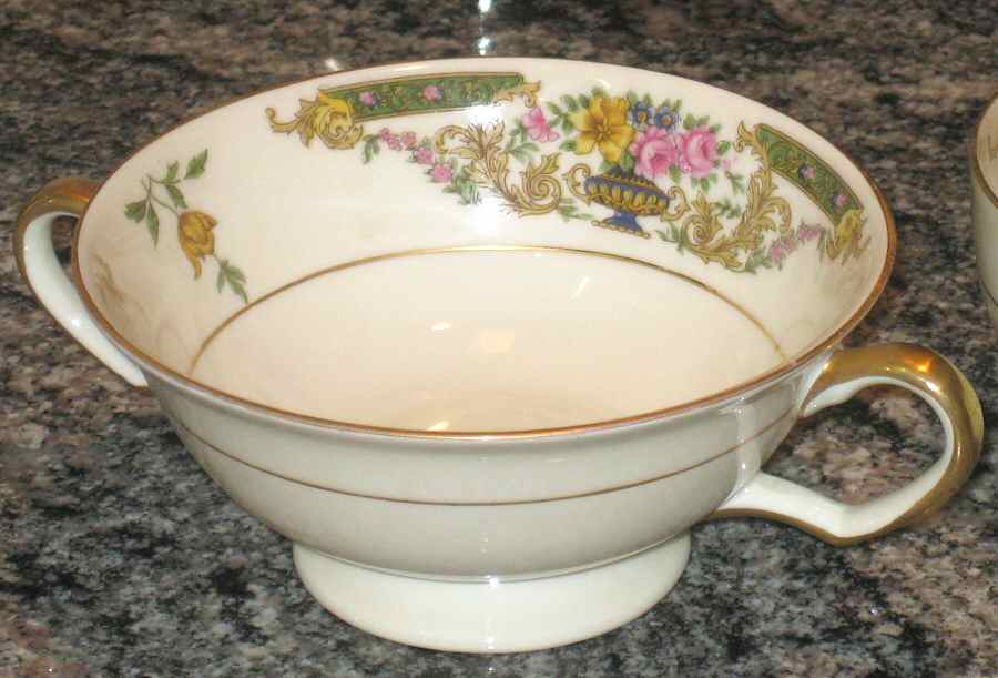 HCZ257 No Middle Floral Footed Cream Soup Bowl by Haas-Czjzek Coronado-1