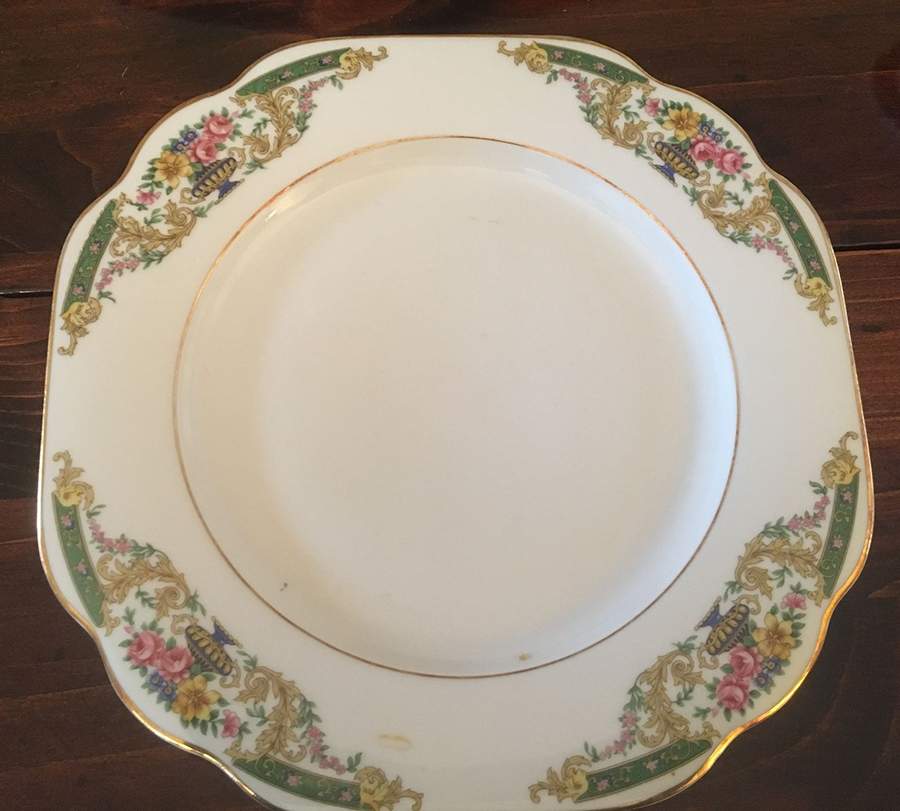 HCZ257 No Middle Floral Square Salad Plate by Haas-Czjzek Coronado-1
