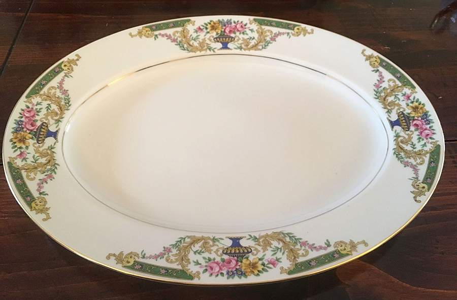 HCZ257 No Middle Floral 12" Oval Serving Platter by Haas-Czjzek Coronado-1