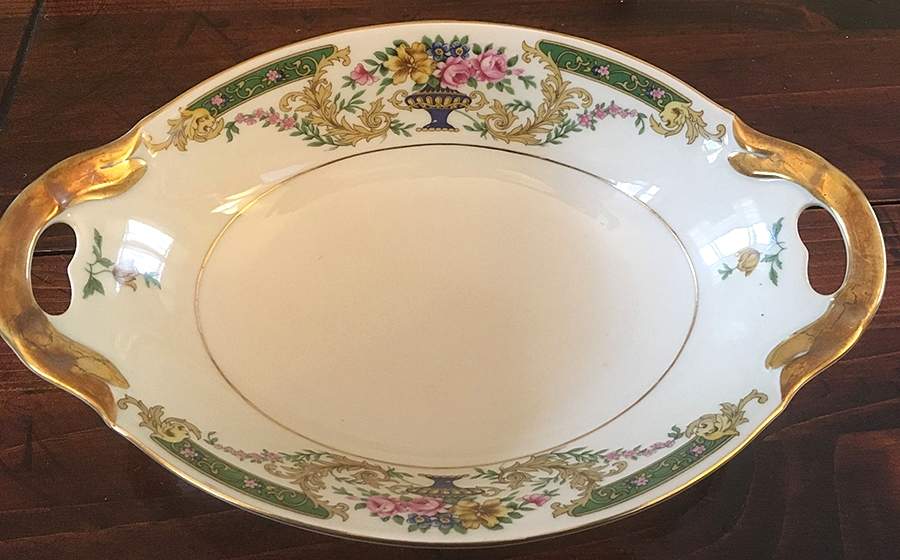 HCZ257 No Middle Floral 11" Oval Vegetable Bowl by Haas-Czjzek Coronado-1