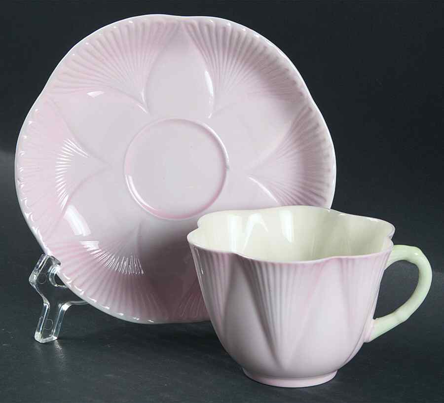 13294 Flat Cup & Saucer Set by Shelley-1