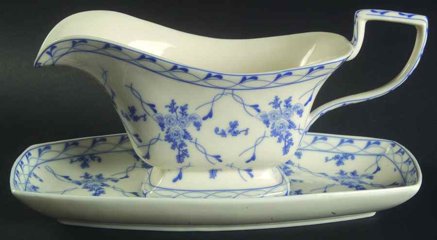 Rose Brocade Gravy Boat & Underplate by Skye Mcghie-1