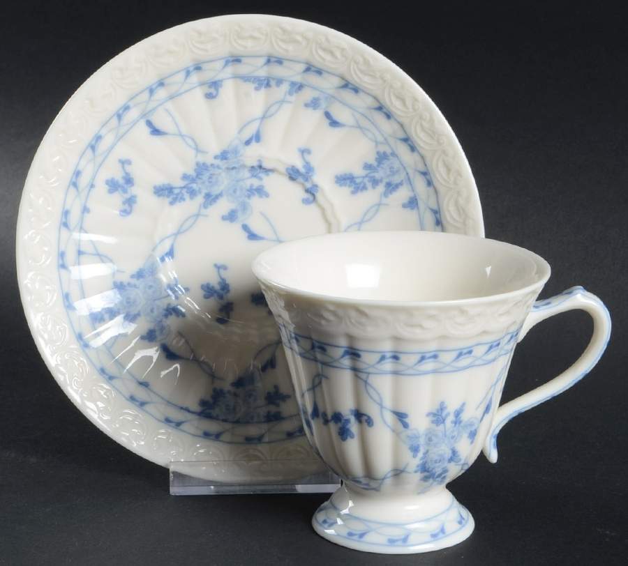 Rose Brocade Footed Cup & Saucer Set by Skye Mcghie-1