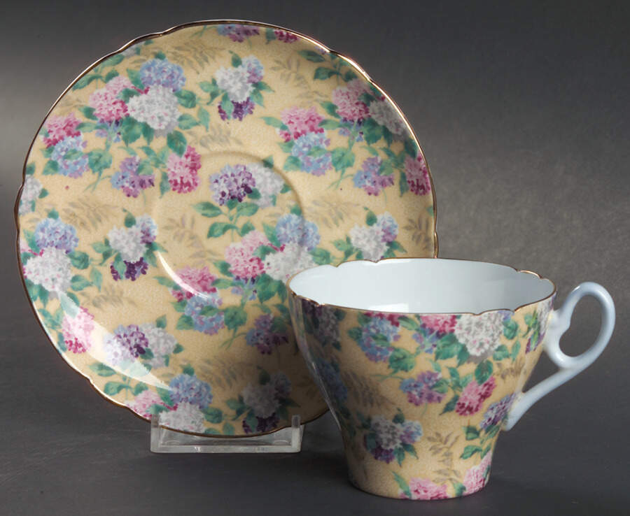 Summer Glory Flat Cup & Saucer Set by Shelley-1