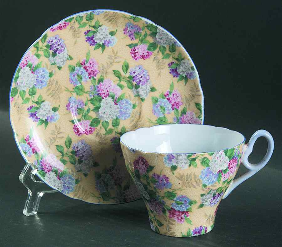 Summer Glory Flat Cup & Saucer Set by Shelley-1