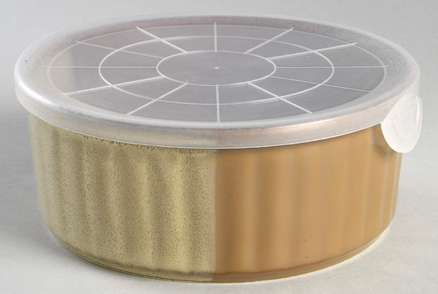 Gold Dust Sienna 6" Storage Bowl Ceramic with Plastic Lid by Sango-1