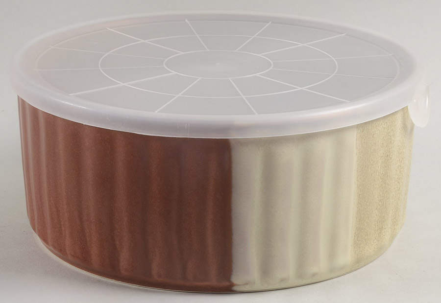Gold Dust Sienna 8" Ceramic Storage Bowl & Plastic Lid by Sango-1