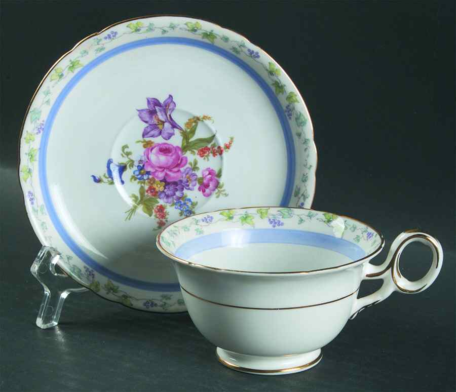 T0126 Footed Cup & Saucer Set by Shelley-1