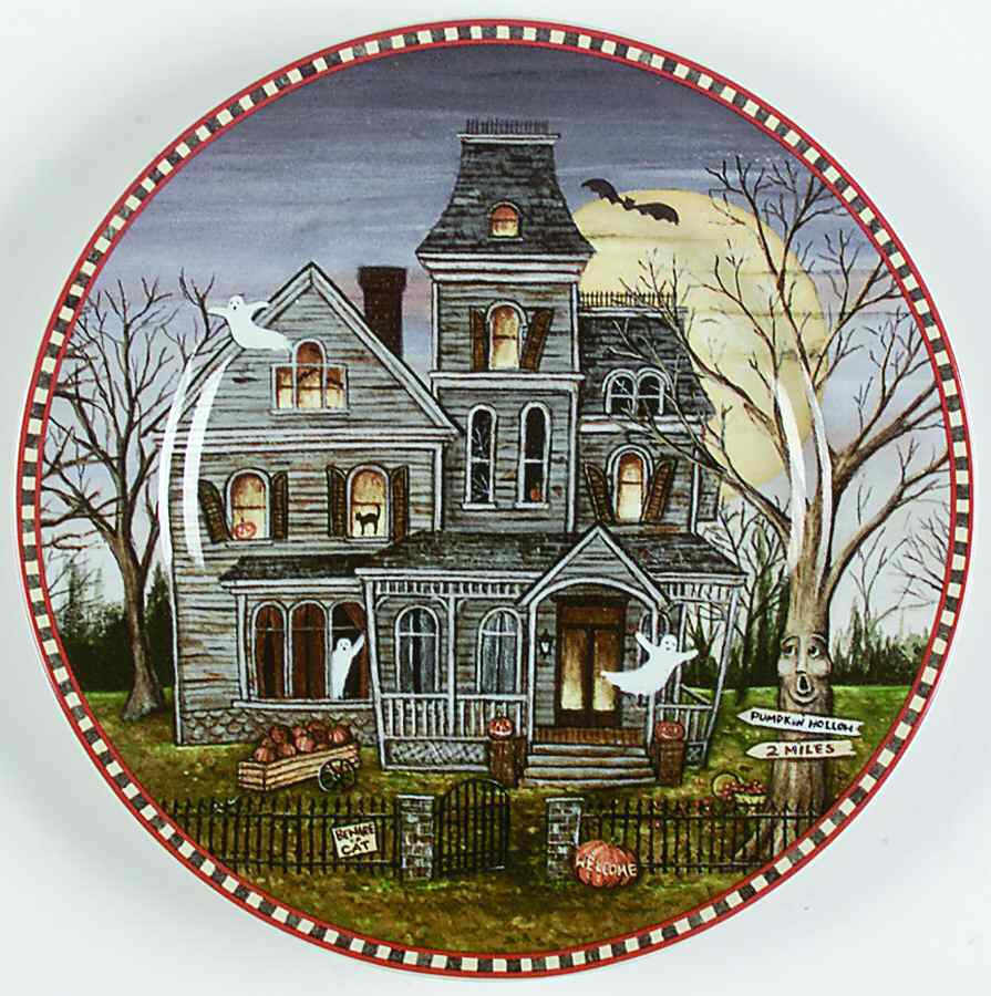 Haunted Hollow Halloween (Decal) Dessert/Pie Plate by Sakura-1