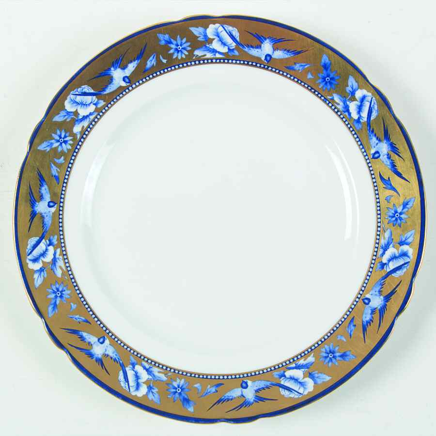 Blue Swallows Salad Plate by Shelley-1