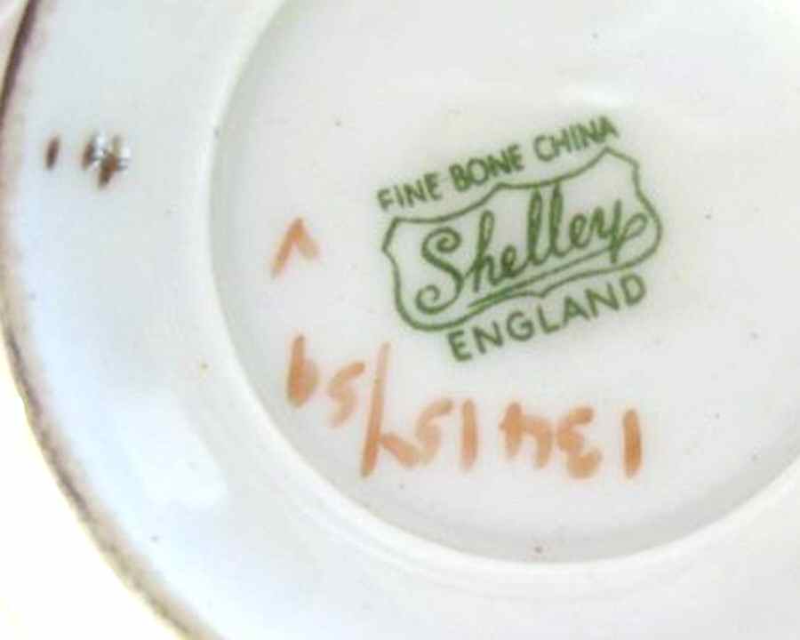 Rock Garden (Oleander, Gold Trim) Footed Cup by Shelley-1