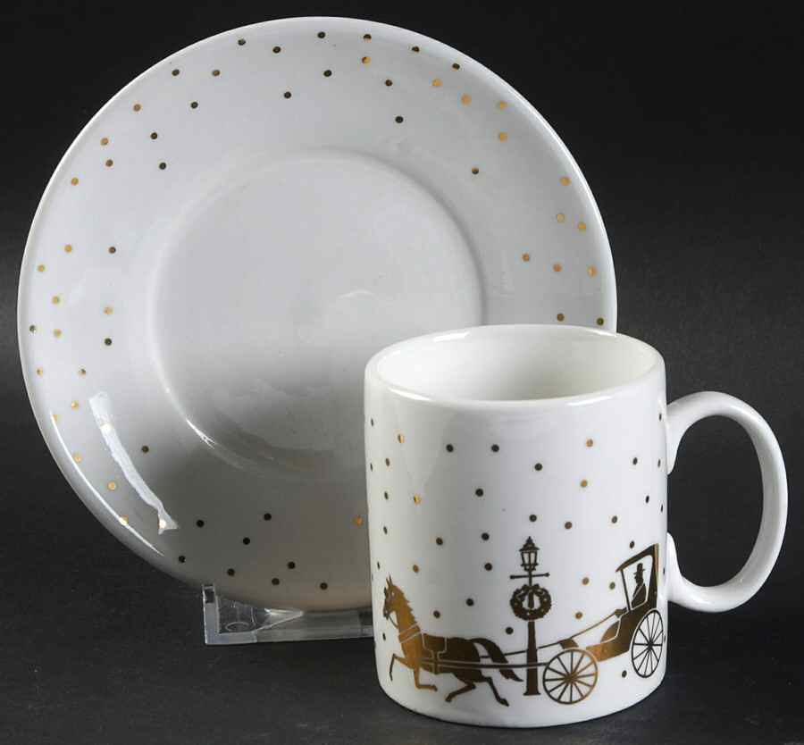 Golden Journey Flat Demitasse Cup & Saucer Set by Studio Nova-1