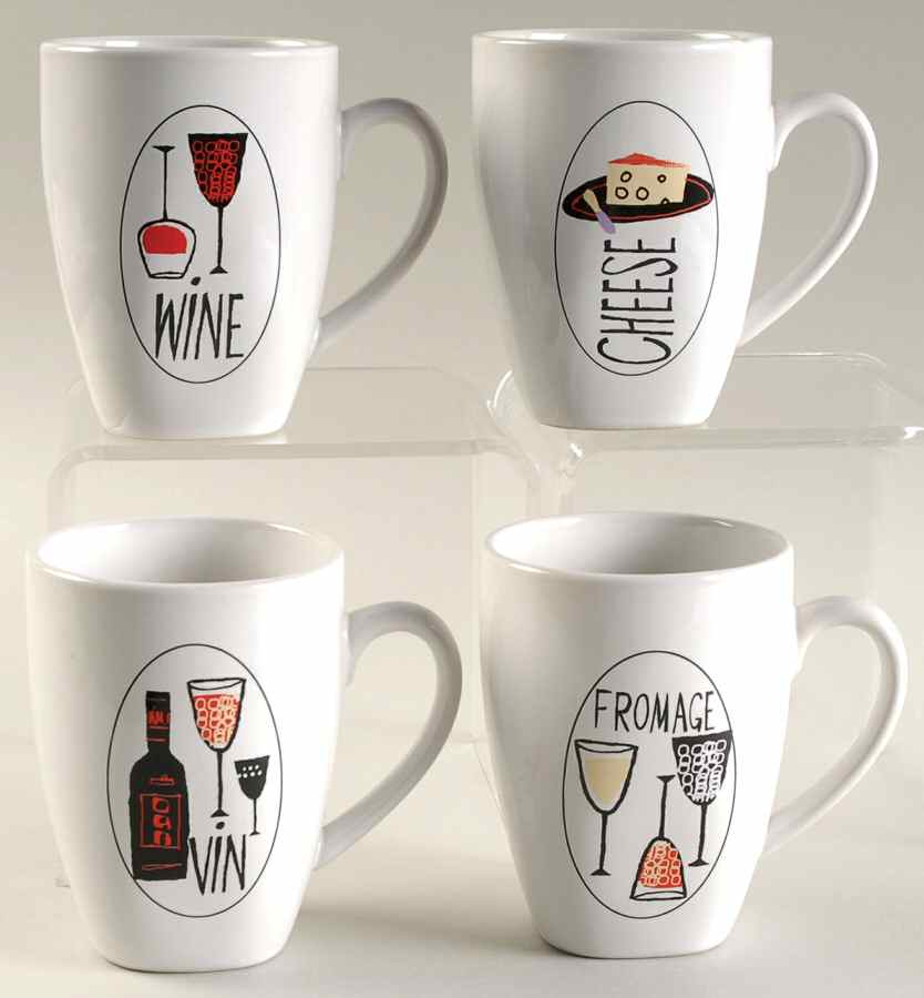 Wine & Cheese Mug - Set of 4 by Sakura-1