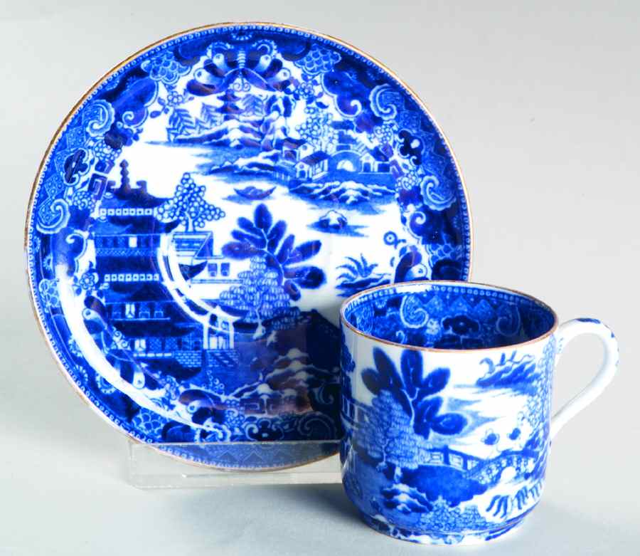 1-187 Flat Demitasse Cup & Saucer Set by Spode-1