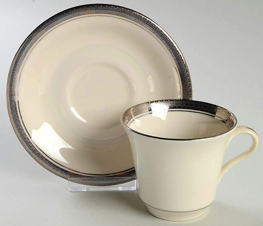 Charisma Footed Cup & Saucer Set by Shenango-1