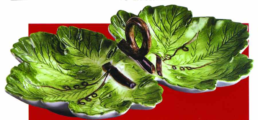 Holly Berries Leaf Figural Divided Server by Sadek-1