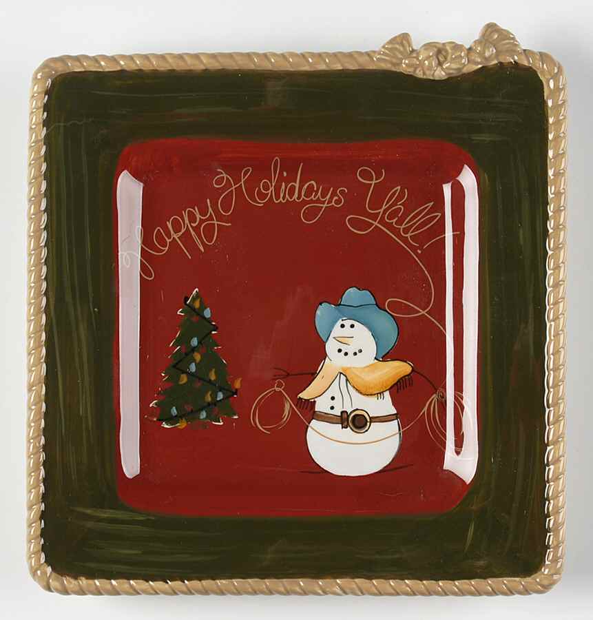 Happy Trails Holiday Square Salad Plate by Sonoma Home-1