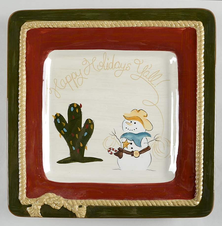 Happy Trails Holiday Square Dinner Plate by Sonoma Home-1