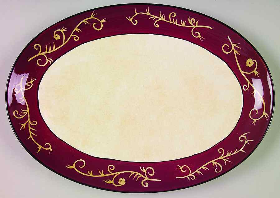 Farmhouse Rooster 14" Oval Serving Platter by Sakura-1