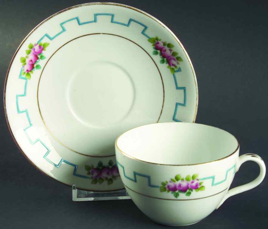 8566 Flat Cup & Saucer Set by Shelley-1