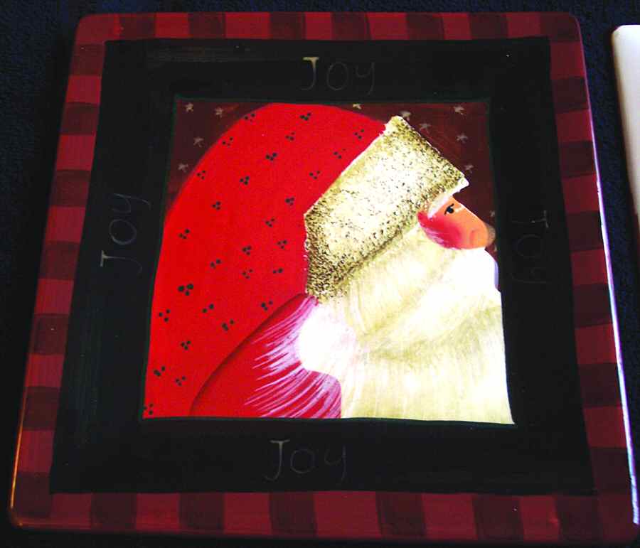 Santa's Portraits Square Salad Plate by Sakura-1