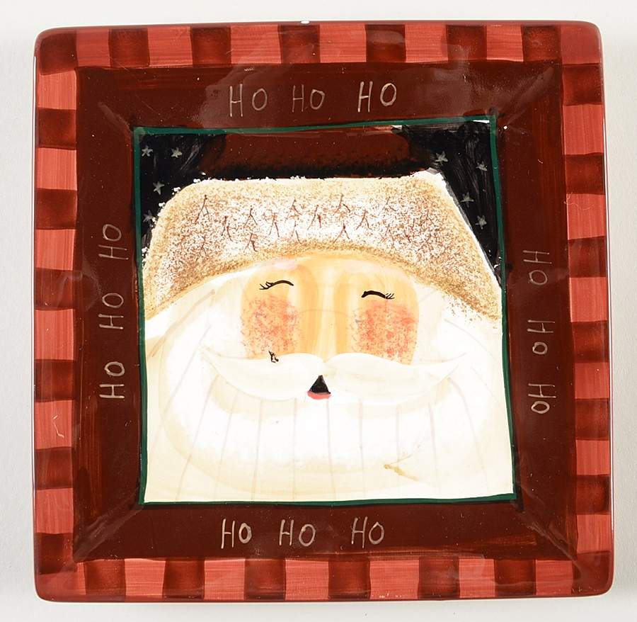 Santa's Portraits Square Salad Plate by Sakura-1