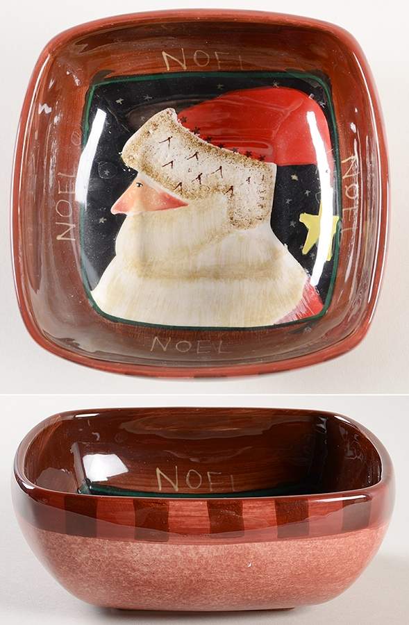 Santa's Portraits Square Soup Bowl by Sakura-1