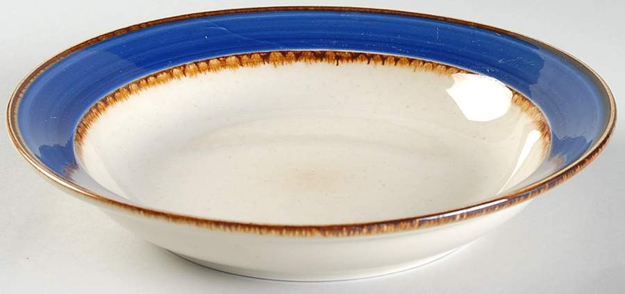 Rainbow Blue Rim Soup Bowl by Sango-1