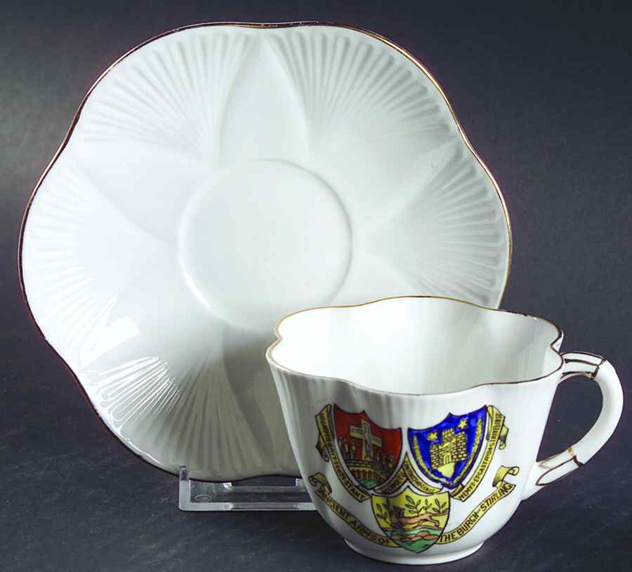 Birch of Stirling, The Flat Cup & Saucer Set by Shelley-1