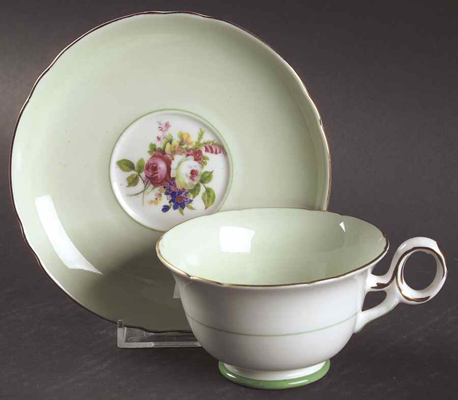 Hulmes Rose Footed Cup & Saucer Set by Shelley-1