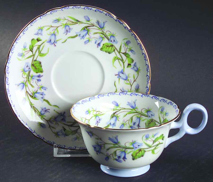 Harebell (Chester) Footed Cup & Saucer Set by Shelley-1