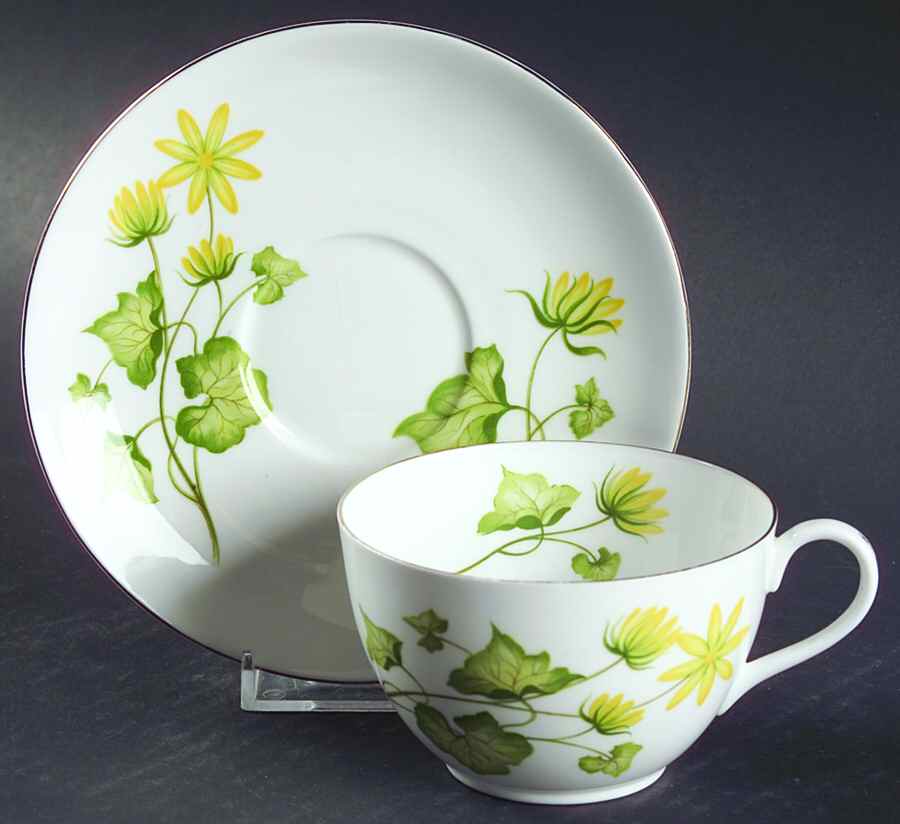 Celandine Flat Cup & Saucer Set by Shelley-1