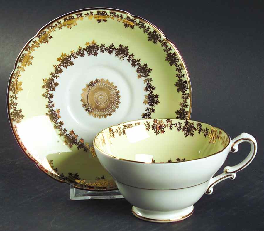 415-11 Yellow Footed Cup & Saucer Set by Stanley China (ENG)-1