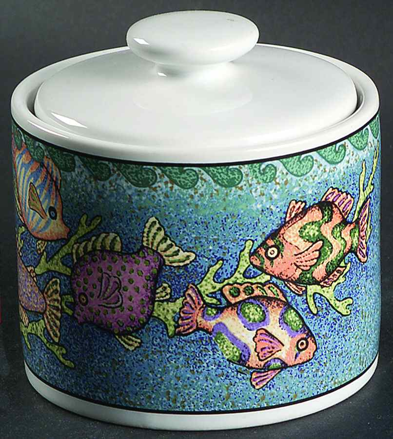 Fish Fantasia Sugar Bowl & Lid by Sakura-1