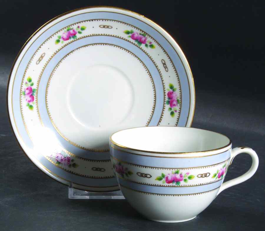 8493 Flat Cup & Saucer Set by Shelley-1
