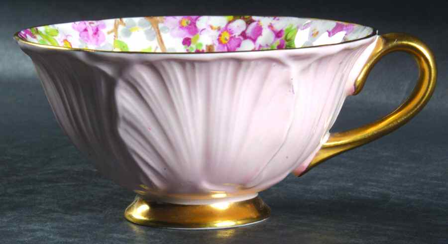 Maytime (Gold Trim, Oleander) Footed Cup by Shelley-1