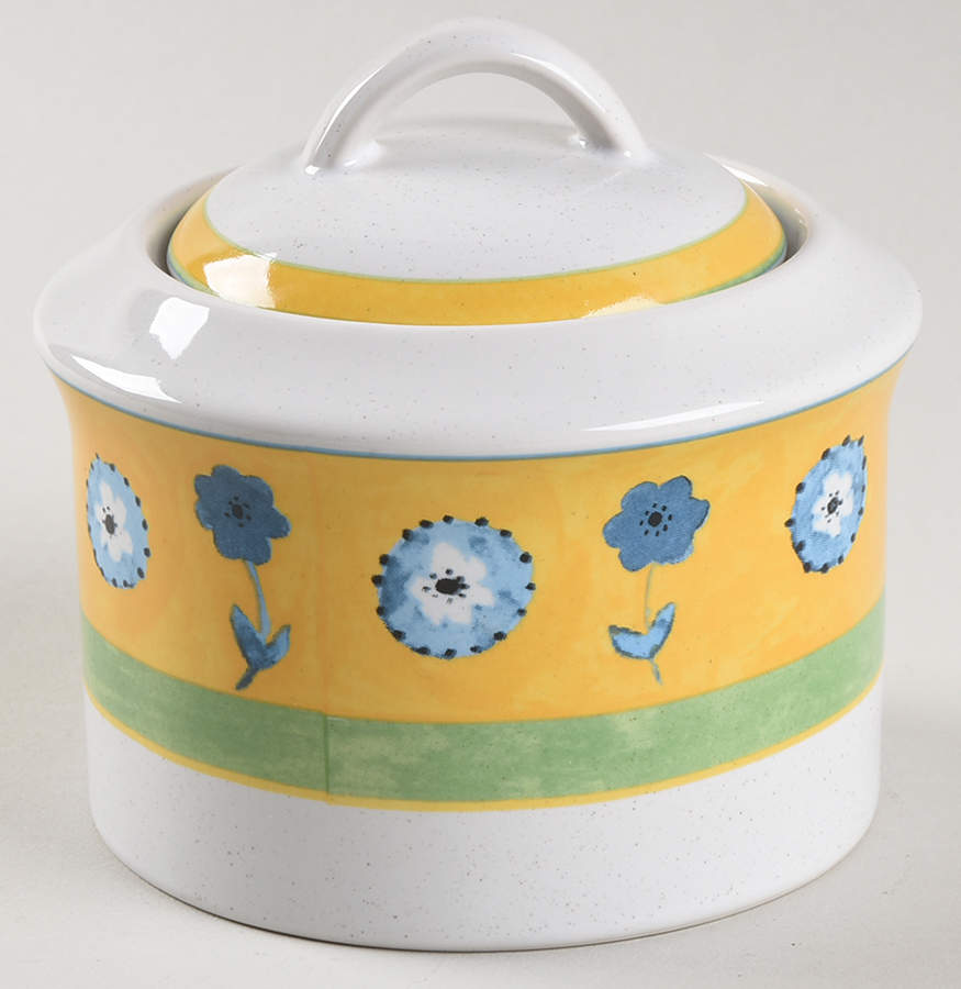 Cote d'Azur Yellow Sugar Bowl & Lid by Studio Nova-1